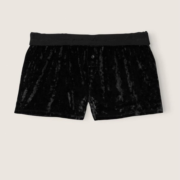(M) Victoria’s Secret PINK VELVET BOXY PAJAMA SHORTS - Picture 3 of 4